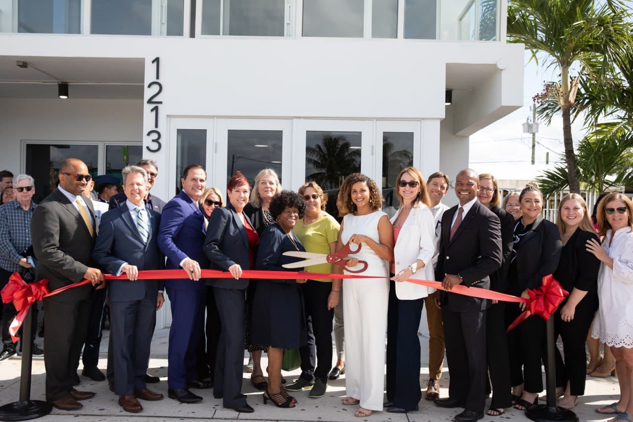 Christine Sylvain at ribbon cutting ceremony