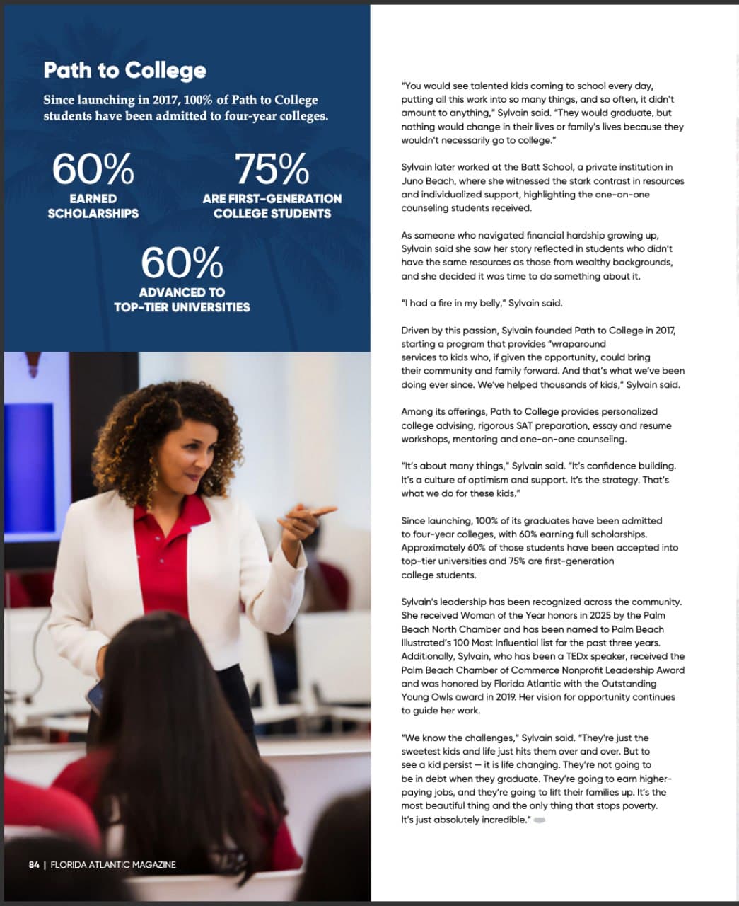 FAU Magazine Spring 2026: Path to College impact infographic